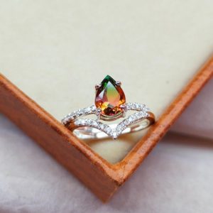 Shop Watermelon Tourmaline Rings! Watermelon Tourmaline Ring, with bands, 925 Sterling Silver Ring, Tourmaline Doublet Quartz Ring, Watermelon Tourmaline Bi color stone Ring, | Natural genuine Watermelon Tourmaline rings, simple unique handcrafted gemstone rings. #rings #jewelry #shopping #gift #handmade #fashion #style #affiliate #ad