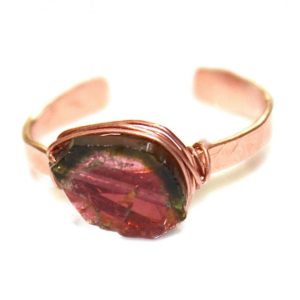 Shop Watermelon Tourmaline Rings! Watermelon Tourmaline Ring in Rose Gold Vermeil | Natural genuine Watermelon Tourmaline rings, simple unique handcrafted gemstone rings. #rings #jewelry #shopping #gift #handmade #fashion #style #affiliate #ad