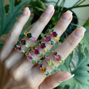 Shop Watermelon Tourmaline Rings! Watermelon tourmaline ring, pink tourmaline , golden tourmaline, green tourmaline, .95 silver | Natural genuine Watermelon Tourmaline rings, simple unique handcrafted gemstone rings. #rings #jewelry #shopping #gift #handmade #fashion #style #affiliate #ad
