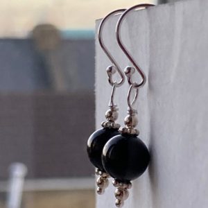Shop Jet Jewelry! Whitby Jet Sterling Silver Earrings | Natural genuine Jet jewelry. Buy crystal jewelry, handmade handcrafted artisan jewelry for women.  Unique handmade gift ideas. #jewelry #beadedjewelry #beadedjewelry #gift #shopping #handmadejewelry #fashion #style #product #jewelry #affiliate #ad
