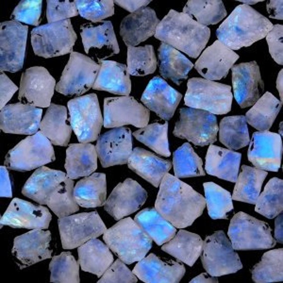 Wholesale Moonstone Slice Rough Mix Sizes Moonstone Raw Rough Blue Flashy Rainbow Moonstone Polish Rough Moonstone Gemstone For Jewelry