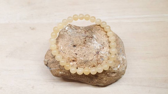 Yellow Calcite Bracelet. Stretch Elastic Stacking Bracelets For Women. Reiki Jewelry Uk