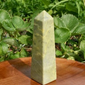 Shop Jade Points & Wands! Yellow Jade Tower | large jade tower | jade point | obelisk | nephrite jade| Real crystal| polished tower | Natural genuine stones & crystals in various shapes & sizes. Buy raw cut, tumbled, or polished gemstones for making jewelry or crystal healing energy vibration raising reiki stones. #crystals #gemstones #crystalhealing #crystalsandgemstones #energyhealing #affiliate #ad