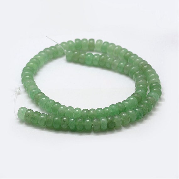 1 Strand Natural Green Aventurine Rondelle Gemstone Beads - 8mm - P00683