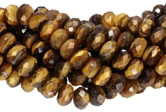 15 In Strand 4 Mm Tiger Eye Rondelle Faceted Gemstone Beads (tgerlf0004)