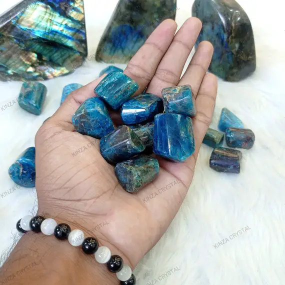 Bulk Blue Apatite Tumble Stone | Crystal Gridding | Crystal Tumbles | Bulk Tumbled | Healing Tumbled Stone | Crystals For Protection