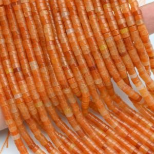 Shop Aventurine Rondelle Beads! 2x4MM Orange Aventurine Rondelle Beads,Heishi Gemstone Beads,For Jewelry Making Beads,Wholesale Loose Beads,For Bracelet Beads/Necklace Bead | Natural genuine rondelle Aventurine beads for beading and jewelry making.  #jewelry #beads #beadedjewelry #diyjewelry #jewelrymaking #beadstore #beading #affiliate #ad