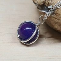 3d Circle Frame Sugilite Pendant Necklace. Rare Reiki Jewelry Uk. 10mm Stone. Sterling Silver Necklaces For Women | Natural genuine Gemstone jewelry. Buy crystal jewelry, handmade handcrafted artisan jewelry for women.  Unique handmade gift ideas. #jewelry #beadedjewelry #beadedjewelry #gift #shopping #handmadejewelry #fashion #style #product #jewelry #affiliate #ad