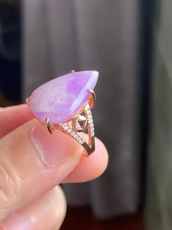 925 Silver Rose Gold-plated Classic Sugilite  Ring