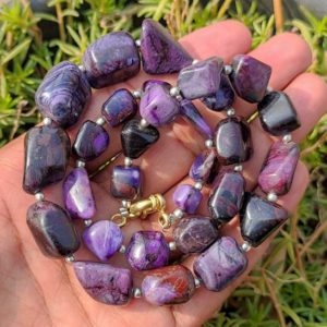 Shop Sugilite Necklaces! Amazing.! Rare Sugilite Necklace – Natural Sugilite stone – Rare Sugilite – Healing crystal – Old Wessels mine Sugilite – South Africa | Natural genuine Sugilite necklaces. Buy crystal jewelry, handmade handcrafted artisan jewelry for women.  Unique handmade gift ideas. #jewelry #beadednecklaces #beadedjewelry #gift #shopping #handmadejewelry #fashion #style #product #necklaces #affiliate #ad