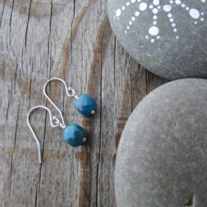 Shop Apatite Earrings! Apatite Earrings, gemstone cubes, bright blue apatite dangle earrings | Natural genuine Apatite earrings. Buy crystal jewelry, handmade handcrafted artisan jewelry for women.  Unique handmade gift ideas. #jewelry #beadedearrings #beadedjewelry #gift #shopping #handmadejewelry #fashion #style #product #earrings #affiliate #ad