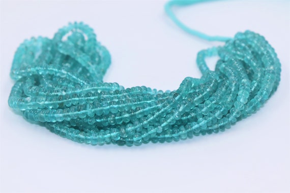 Apatite Smooth Rondelle Beads  Aaa Quality Apatite Beads 3-5mm Apatite Rondelle Beads  Smooth Apatite Beads Strand  Plain Beads