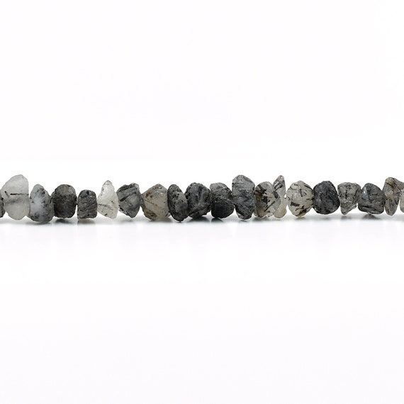 Black Rutile Rough Nugget Bead Strand 4 To 15 Mm Unpolished Nugget Beads 13 Inche Strands Crystal Raw Making Beads Rough For Jewelry Supply