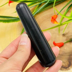 Black Tourmaline Massage Wand, Crystal Massage Wand, Stress Reliever & Healing Tool, 4 inch Wand | Natural genuine stones & crystals in various shapes & sizes. Buy raw cut, tumbled, or polished gemstones for making jewelry or crystal healing energy vibration raising reiki stones. #crystals #gemstones #crystalhealing #crystalsandgemstones #energyhealing #affiliate #ad