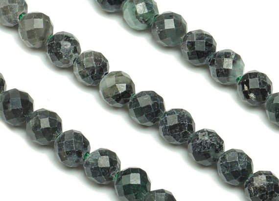 Emerald Round Beads 4.5mm - 15.5 Inch - Faceted Round Gemstone Beads -  Natural Stone Beads - 4.5x4.5mm - Ns1464