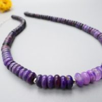 Fantastic Genuine Sugilite Necklace Su21_4 Untreated Sugiliite Gemstone Beads With Intense Color Sterling Silver Clasp | Natural genuine Gemstone jewelry. Buy crystal jewelry, handmade handcrafted artisan jewelry for women.  Unique handmade gift ideas. #jewelry #beadedjewelry #beadedjewelry #gift #shopping #handmadejewelry #fashion #style #product #jewelry #affiliate #ad