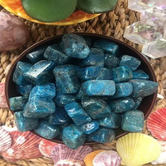 Apatite Tumbled Stone, Blue Apatite, Tumbled Apatite, Smooth Apatite, Throat Chakra, In 1kg 60-70pcs
