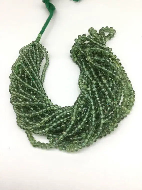 Green Apatite Faceted Rondelle Beads Natural Gemstone Beads