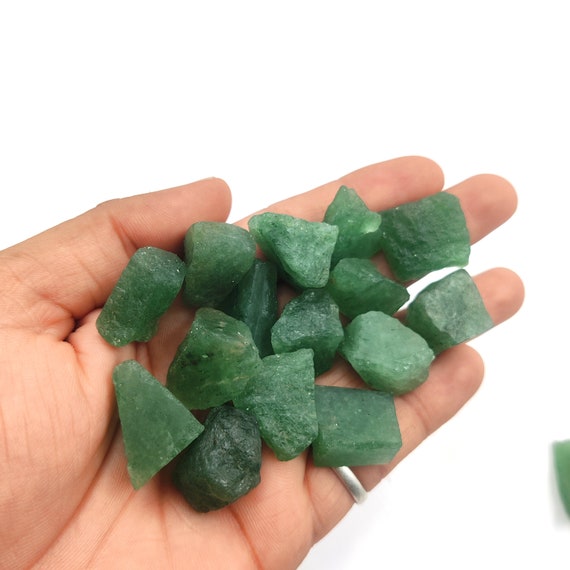 Green Aventurine  Natural Gemstone Raw, 10 / 25 Piece Lot Raw Stone,  Healing Crystal Raw 8x10 Mm 10x12,12x15, 15x20 Mm Size