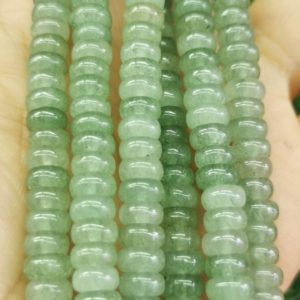 Shop Aventurine Rondelle Beads! Green Aventurine Rondelle Beads – 4x6mm 5x8mm 6x10mm Green  stone full strand 16inch | Natural genuine rondelle Aventurine beads for beading and jewelry making.  #jewelry #beads #beadedjewelry #diyjewelry #jewelrymaking #beadstore #beading #affiliate #ad