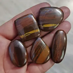 Shop Tiger Eye Cabochons! Iron Tiger Eye  Cabochon, Iron Tiger Eye Gemstone cabochons 5 pcs lot | Natural genuine stones & crystals in various shapes & sizes. Buy raw cut, tumbled, or polished gemstones for making jewelry or crystal healing energy vibration raising reiki stones. #crystals #gemstones #crystalhealing #crystalsandgemstones #energyhealing #affiliate #ad