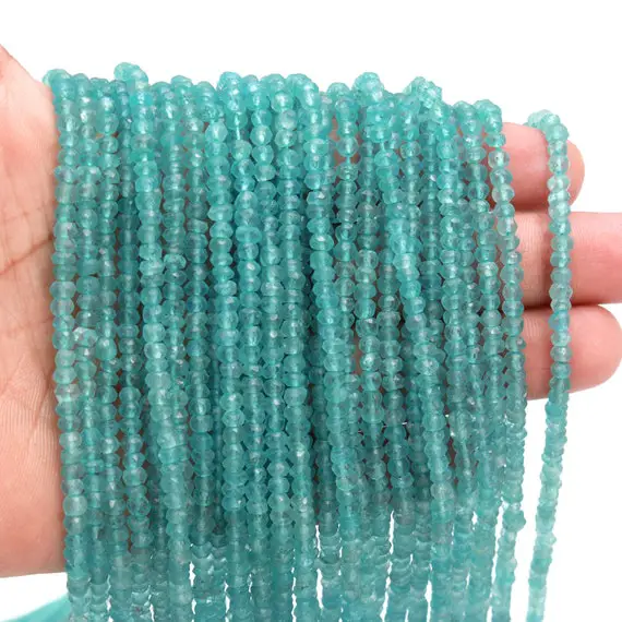 Natural Sky Apatite Faceted Rondelle Beads, Apatite Faceted Beads,sky Apatite Rondelle Beads, Sky Apatite Beads For Jewelry Making Design