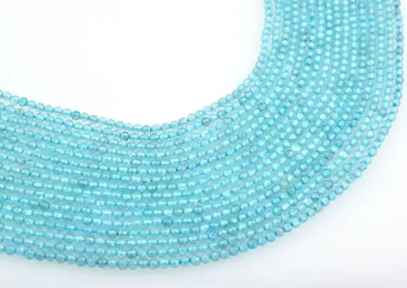 Natural Sky Apatite Micro Faceted Rondelle 2-2.5mm Beads, Apatite Faceted Beads For Jewelry Making, Sky Apatite Rondelle Beads 12.5 Inch