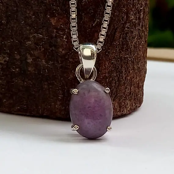 Natural Sugilite Pendant, 925 Sterling Silver Pendant, Sugilite Necklace, Oval Shape Elegant Sugilite Pendant, Christmas Gift Jewelry
