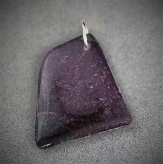 Natural Sugilite Pendant, Purple Lavender, Stainless Jump Bail 18ct: African Jewelry From The Kalahari Desert Of South Africa
