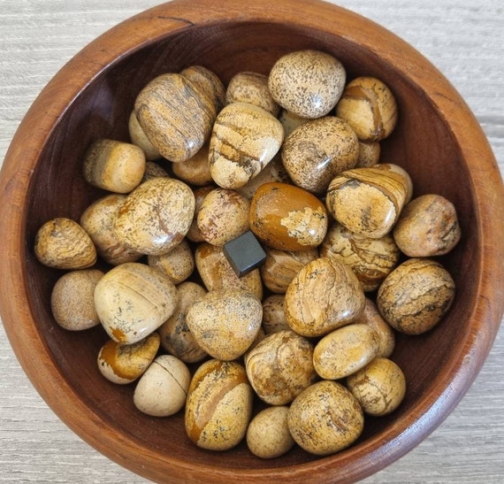 Picture Jasper Tumbled Stone / Natural Picture Jasper Tumblestone / 1 X African Polished Picture Jasper / 20mm - 25mm