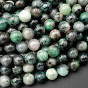 Real Genuine 100% Natural Green Emerald 6mm 8mm 10mm Round Beads Gemstone May Birthstone 15.5" Strand | Natural genuine round Emerald beads for beading and jewelry making.  #jewelry #beads #beadedjewelry #diyjewelry #jewelrymaking #beadstore #beading #affiliate #ad