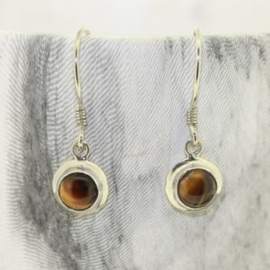 Shop Tiger Eye Earrings! Small Round Tigers Eye Earrings / Sterling Silver Tigers Eye Earrings / Double Set Tigers Eye Earrings / Brown Stone Earring /Pisces Gift | Natural genuine Tiger Eye earrings. Buy crystal jewelry, handmade handcrafted artisan jewelry for women.  Unique handmade gift ideas. #jewelry #beadedearrings #beadedjewelry #gift #shopping #handmadejewelry #fashion #style #product #earrings #affiliate #ad