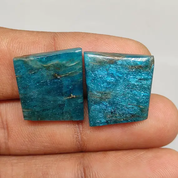 Sparkling Apatite Cabochon 43ct Natural Neon Blue Apatite Healing Mineral Stone Highly Polished Gemstone For Jewelry Wire Wrapping G4996