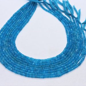 Shop Apatite Rondelle Beads! SPECIAL OFFER! AAA Natural Neon Apatite Faceted Rondelle Beads, 3-3.5 mm Neon Apatite Rondelle beads • See Description for avail this offer | Natural genuine rondelle Apatite beads for beading and jewelry making.  #jewelry #beads #beadedjewelry #diyjewelry #jewelrymaking #beadstore #beading #affiliate #ad