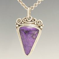 Sterling Silver 25×18 Sugilite Pendant With 20″ Chain, Handmade One Of A Kind Artisan Jewelry Made In The Usa With Free Domestic Shipping! | Natural genuine Gemstone jewelry. Buy crystal jewelry, handmade handcrafted artisan jewelry for women.  Unique handmade gift ideas. #jewelry #beadedjewelry #beadedjewelry #gift #shopping #handmadejewelry #fashion #style #product #jewelry #affiliate #ad