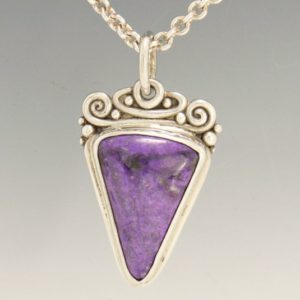 Sterling Silver 25×18 Sugilite Pendant with 20" Chain, Handmade One of a Kind Artisan Jewelry Made in the USA with Free Domestic Shipping! | Natural genuine Sugilite pendants. Buy crystal jewelry, handmade handcrafted artisan jewelry for women.  Unique handmade gift ideas. #jewelry #beadedpendants #beadedjewelry #gift #shopping #handmadejewelry #fashion #style #product #pendants #affiliate #ad