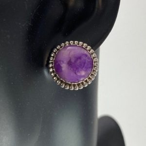 Shop Sugilite Earrings! Sugilite Button Post Earrings | Natural genuine Sugilite earrings. Buy crystal jewelry, handmade handcrafted artisan jewelry for women.  Unique handmade gift ideas. #jewelry #beadedearrings #beadedjewelry #gift #shopping #handmadejewelry #fashion #style #product #earrings #affiliate #ad