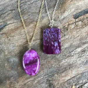 Sugilite Gemstone Pendant Necklace, Pink Purple Fuchsia Sugilite Healing Crystal Necklace, Butternut Crystal Shop, Metaphysical Jewelry | Natural genuine Sugilite jewelry. Buy crystal jewelry, handmade handcrafted artisan jewelry for women.  Unique handmade gift ideas. #jewelry #beadedjewelry #beadedjewelry #gift #shopping #handmadejewelry #fashion #style #product #jewelry #affiliate #ad
