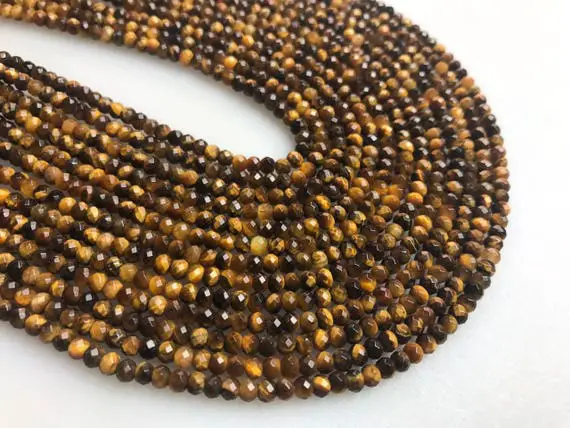 Yellow Tiger Eye Faceted Rondelle Beads 2x3mm 15.5" Strand