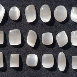 Shop Selenite Cabochons! 1 Piece Selenite (A form of Gypsum)Freeform Flat Back Gemstone Cabochon Multiple Choice Listing | Natural genuine stones & crystals in various shapes & sizes. Buy raw cut, tumbled, or polished gemstones for making jewelry or crystal healing energy vibration raising reiki stones. #crystals #gemstones #crystalhealing #crystalsandgemstones #energyhealing #affiliate #ad