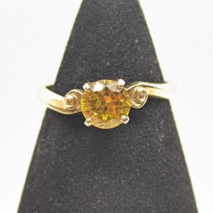 Shop Yellow Sapphire Rings! 10k Round Sapphire YELLOW Sapphire ring. YELLOW SAPPHIRE solitaire ring. st(97/75) | Natural genuine Yellow Sapphire rings, simple unique handcrafted gemstone rings. #rings #jewelry #shopping #gift #handmade #fashion #style #affiliate #ad