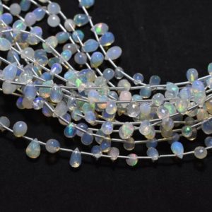 Shop Opal Bead Shapes! 16 Inch Strand Top Quality Natural Ethiopian Opal Teardrop Gemstone Faceted Briolette Beads 4X6mm – 5.50X8mm, Welo Opal Teardrop Beads | Natural genuine other-shape Opal beads for beading and jewelry making.  #jewelry #beads #beadedjewelry #diyjewelry #jewelrymaking #beadstore #beading #affiliate #ad