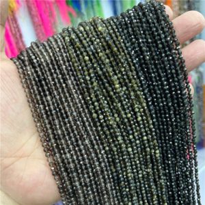 Shop Obsidian Faceted Beads! 2/3/4mm Natural Obsidian Beads,Micro Gemstone Bead,Gold Obsidian Bead,Faceted Ice Obsidian,Black Obsidian Beads for Jewelry Making 15.5" | Natural genuine faceted Obsidian beads for beading and jewelry making.  #jewelry #beads #beadedjewelry #diyjewelry #jewelrymaking #beadstore #beading #affiliate #ad