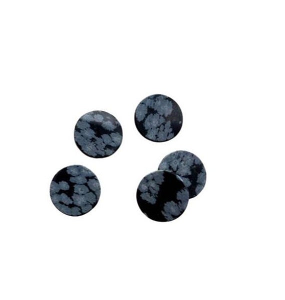 Natural Snowflake Obsidian  Round Coin Shape Flat Disc Cabochon Gemstone, Flat Snowflake Obsidian Cabochon, Flat Gemstone For Jewelry