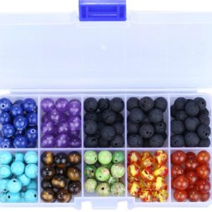Shop Chakra Beads! 200 pcs 8mm volcanic stone loose beads set colorful chakra beads boxed combination， DIY jewelry beaded accessories | Shop jewelry making and beading supplies, tools & findings for DIY jewelry making and crafts. #jewelrymaking #diyjewelry #jewelrycrafts #jewelrysupplies #beading #affiliate #ad