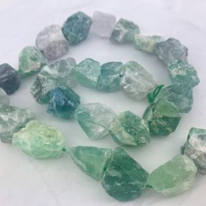Shop Fluorite Chip & Nugget Beads! 24pcs Raw Natural Fluorite Beads – Rainbow Fluorite Genuine Gemstone Beads – Nugget Chips Crystal Rocks – Raw Center Drilled Strand | Natural genuine chip Fluorite beads for beading and jewelry making.  #jewelry #beads #beadedjewelry #diyjewelry #jewelrymaking #beadstore #beading #affiliate #ad