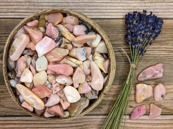 Pink Opal Tumbled Crystal, Ethically Sourced Crystals, Eco-friendly Packaging, Pink Opal Crystal