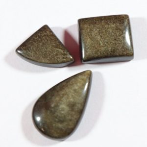3 Piece, Natural Golden Obsidian Smooth Cabochon, Mix Shape And Size Obsidian Cabochons – High Quality – Wholesale Obsidian Gemstone – GO848 | Natural genuine stones & crystals in various shapes & sizes. Buy raw cut, tumbled, or polished gemstones for making jewelry or crystal healing energy vibration raising reiki stones. #crystals #gemstones #crystalhealing #crystalsandgemstones #energyhealing #affiliate #ad