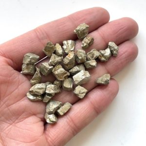 Shop Raw & Rough Pyrite Stones! 30Pcs~Natural Raw Pyrite Rough Crystals Gemstone 8x11MM Raw Pyrite loose gemstone Healing Crystals August birthstone Wholesaler Gift For her | Natural genuine stones & crystals in various shapes & sizes. Buy raw cut, tumbled, or polished gemstones for making jewelry or crystal healing energy vibration raising reiki stones. #crystals #gemstones #crystalhealing #crystalsandgemstones #energyhealing #affiliate #ad