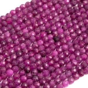 Shop Ruby Round Beads! 3MM Ruby Beads Genuine Natural Gemstone Full Strand Faceted Round Loose Beads 15.5" Bulk Lot Options (107718-2513) | Natural genuine round Ruby beads for beading and jewelry making.  #jewelry #beads #beadedjewelry #diyjewelry #jewelrymaking #beadstore #beading #affiliate #ad